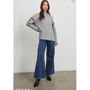 RAILS Liam Laced Mock-Neck grey Sweater size M